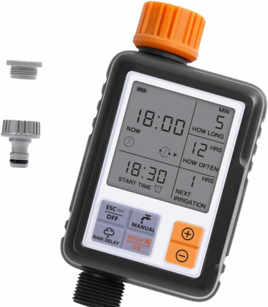 Parliky Smart Garden Watering Timer with Large LCD Screen - Digital Hose Irrigation System for Easy Automated Watering