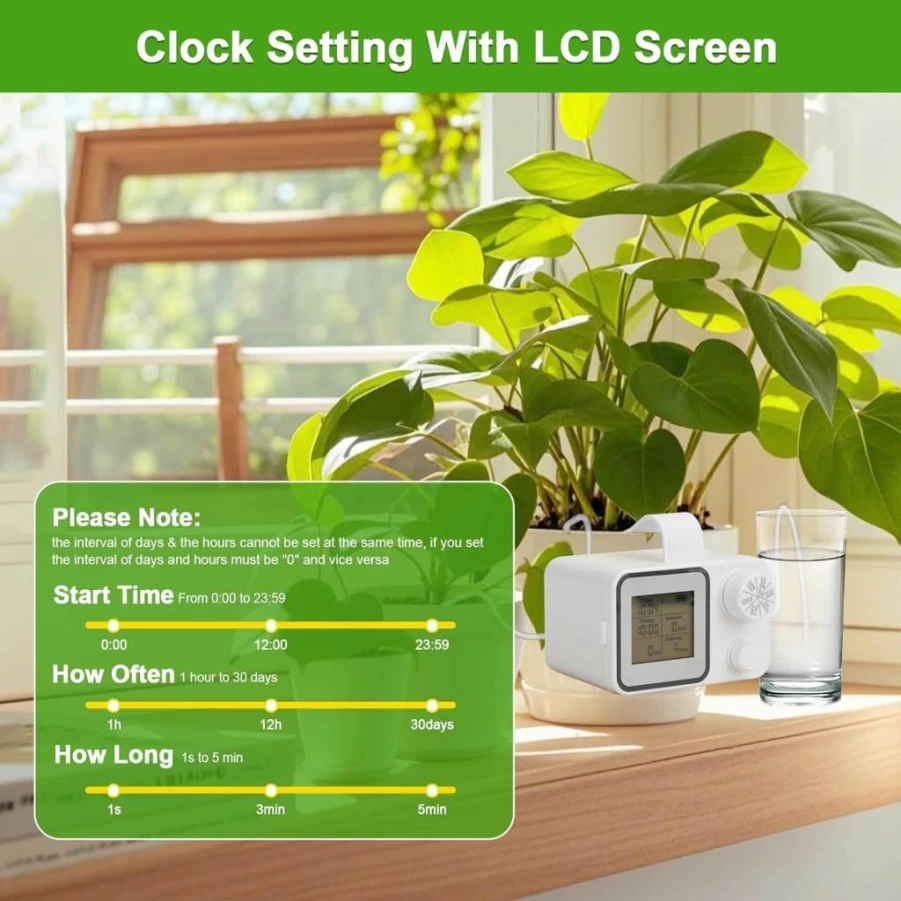 Yuehuam Smart Automatic Drip Irrigation System for 15 Potted Plants - Indoor Outdoor Plant Watering Kit with Water Shortage Alert & IPX4 Waterproof