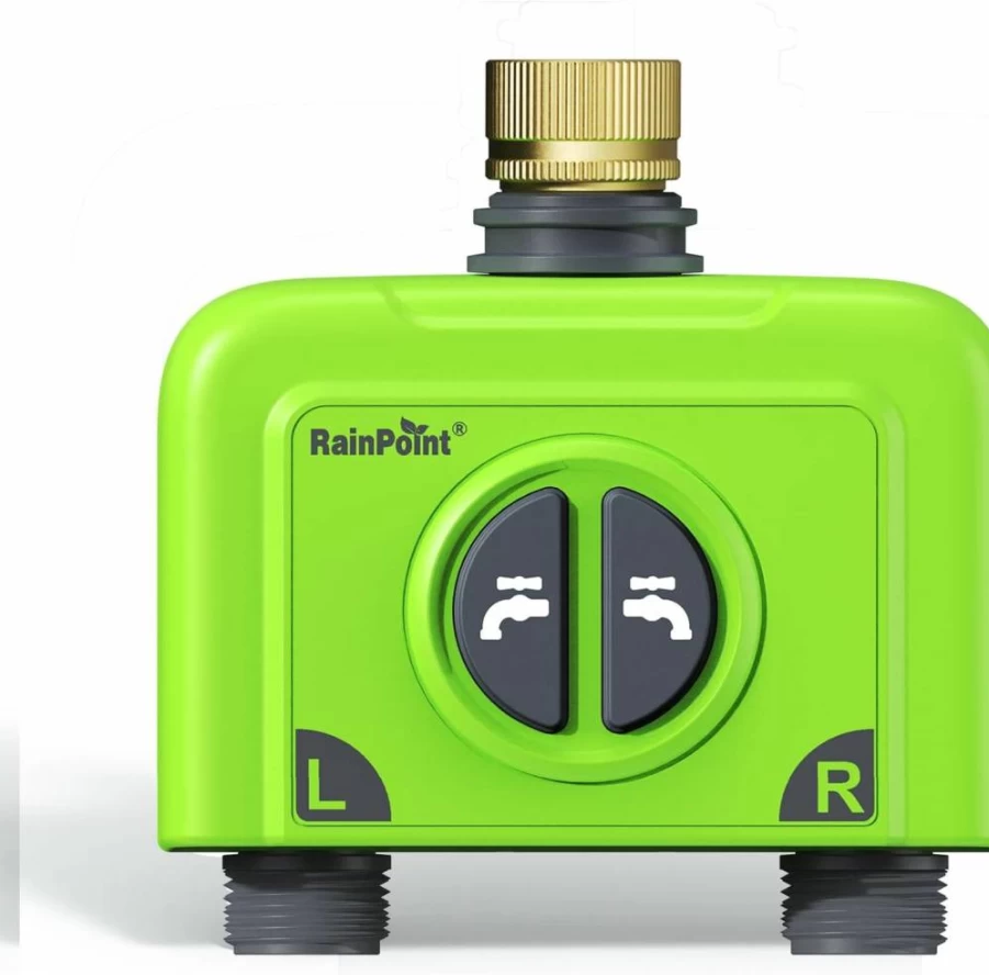 RAINPOINT Smart WiFi Hose Timer - 2-Zone Sprinkler Controller with Weather-Based Watering, Remote App Control, Gateway & Antenna for Lawn, Garden, Yard
