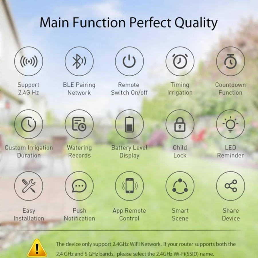 Gaoducash Smart WiFi Sprinkler Timer with App Control, Alexa & Google Home Compatibility, Rain Delay, Auto/Manual Modes for Lawn & Yard Irrigation