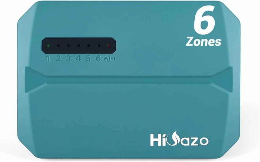 HiOazo Smart WiFi Sprinkler Controller 6 Zone, Indoor Irrigation System with Mobile App, Rain Sensor Support, Auto/Manual Watering, Seasonal Adjustment (Ho-Sc-6W)