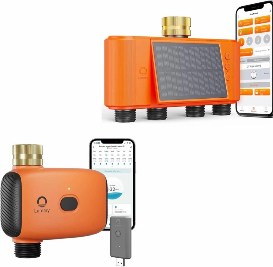 Lumary Smart WiFi Solar Water Timer - Automatic Garden Hose Irrigation System for Efficient Lawn & Plant Care