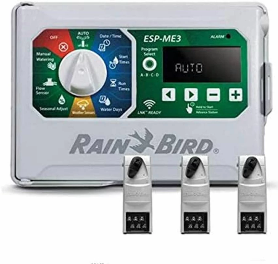 Rain-Bird ESP-Me3 Smart Indoor Outdoor Irrigation Controller with 3 Zone Modules for Lawn Sprinkler System