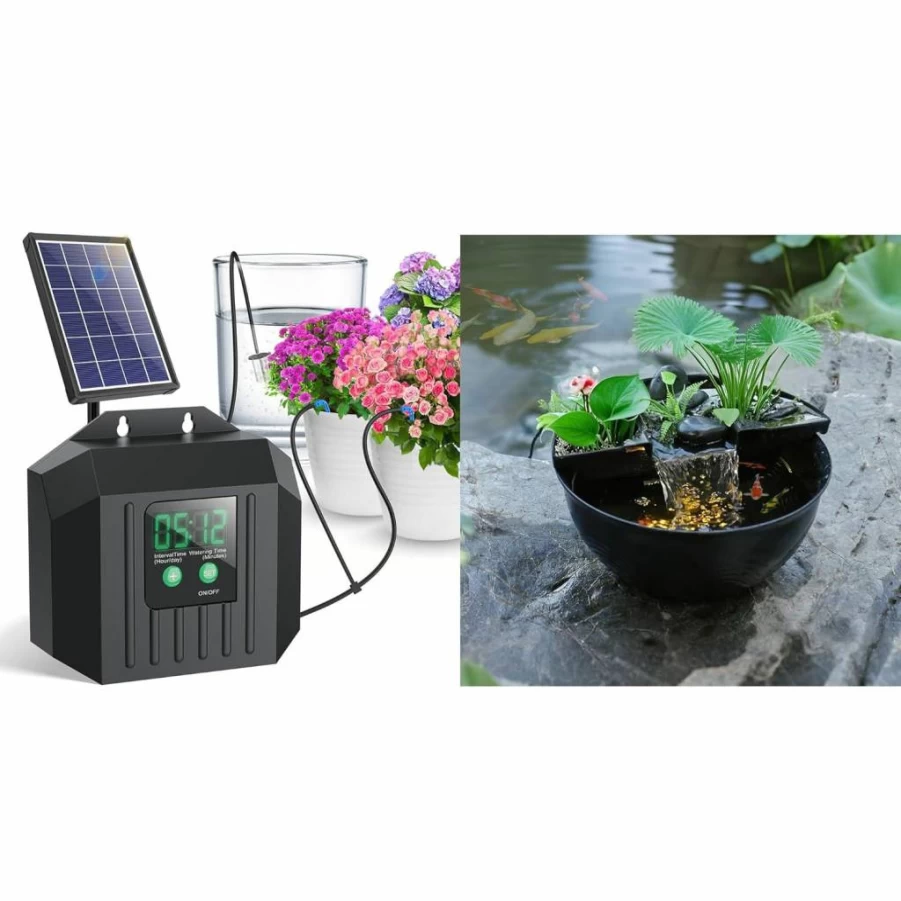 Biling 4W Solar Powered Water Pump Kit for Garden Irrigation & Small Pond with Waterfall Feature