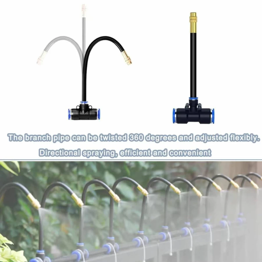 Suyeah 50FT Automatic Drip Irrigation Kit with 360° Adjustable Copper Nozzles - Flexible Garden Watering System for Yard, Patio & Outdoor Plants