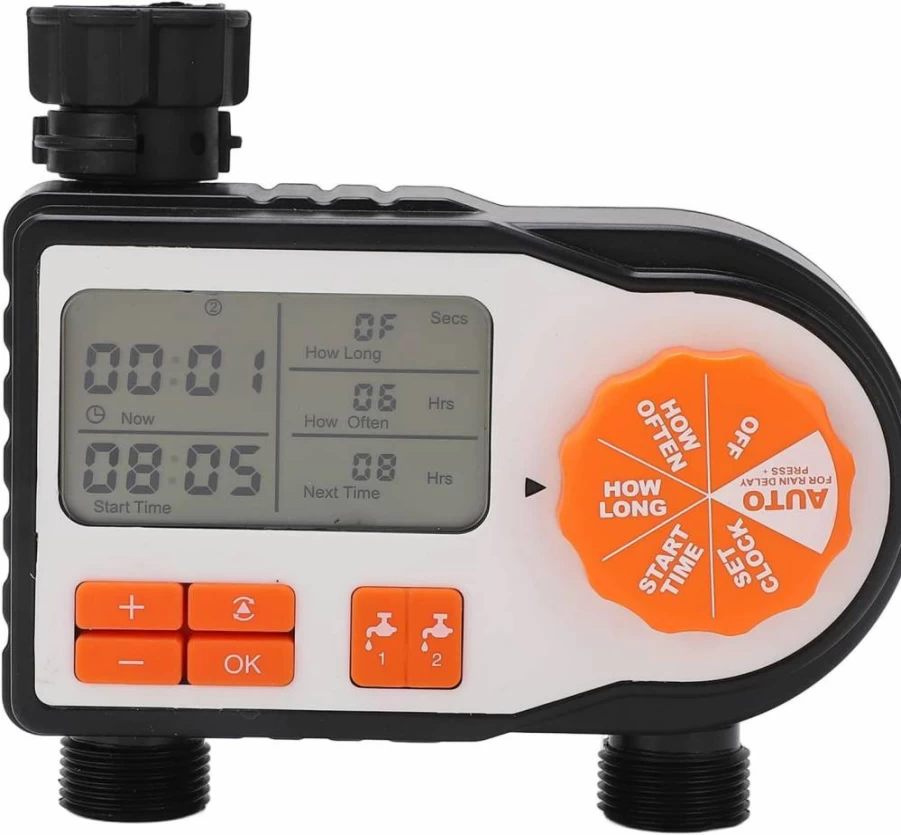 Pilipane Smart LCD Water Timer - Automatic Irrigation Controller for Garden, Home, and Agriculture, 15x14cm ABS Plastic, Water Saving Device