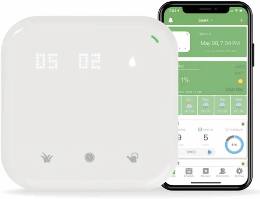 Netro Spark Smart WiFi Sprinkler Controller - 8 Zone, Weather Aware, Alexa Compatible, Remote Access