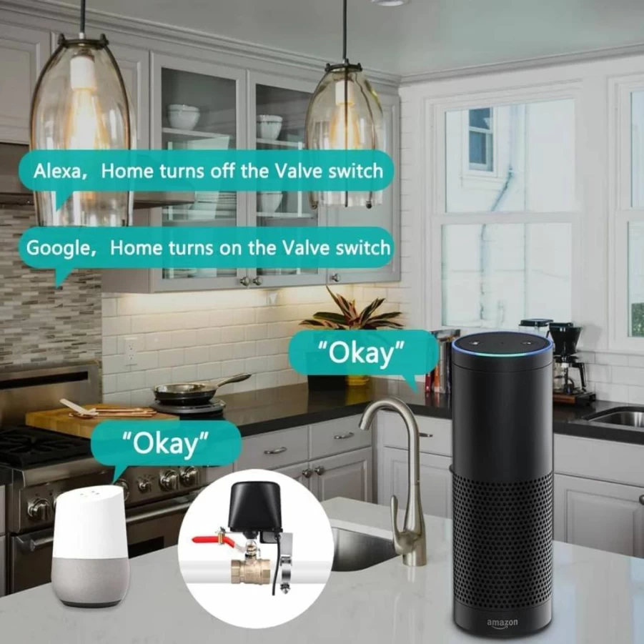 Jinvoo Smart Water Shut-Off Valve 2-Pack - WiFi Sprinkler & Irrigation Controller, Works with Alexa & Google Home, Smart Life App, Hub-Free