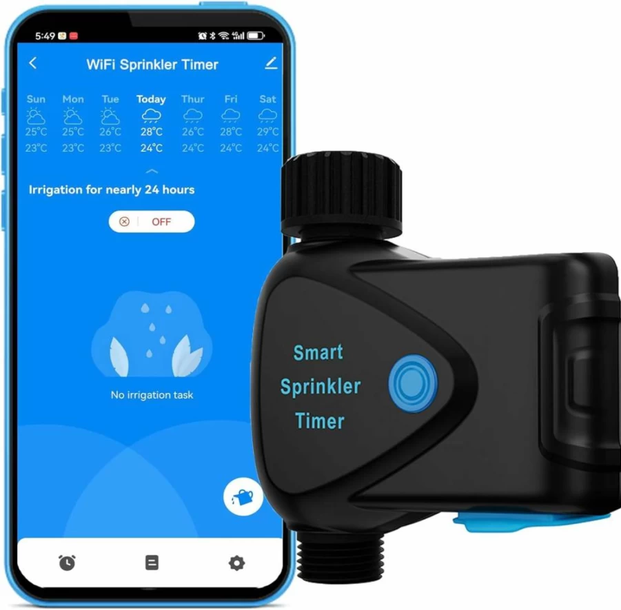 SENCKIT Smart WiFi Sprinkler Timer for Garden Hose - Automatic Irrigation Controller with App Remote, Weather-Based Watering, Alexa & Google Home Compatible