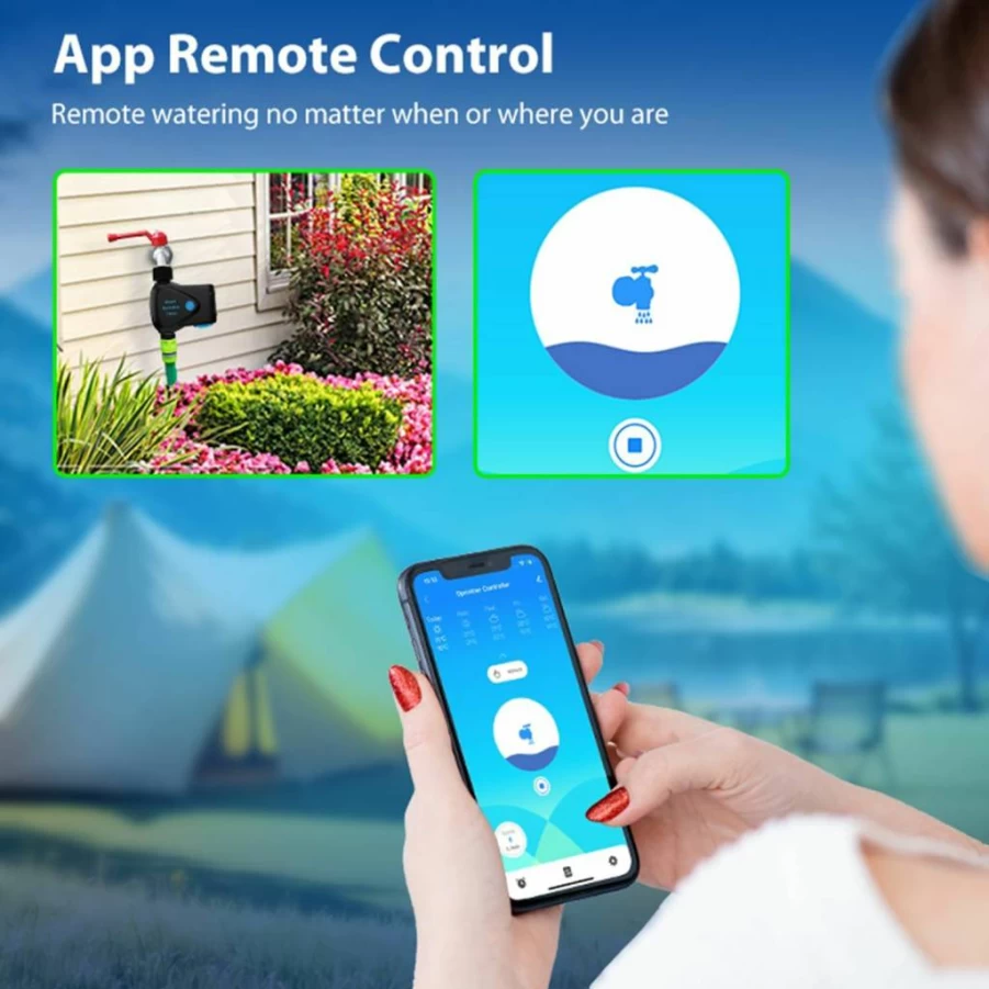 SENCKIT Smart WiFi Sprinkler Timer for Garden Hose - Automatic Irrigation Controller with App Remote, Weather-Based Watering, Alexa & Google Home Compatible