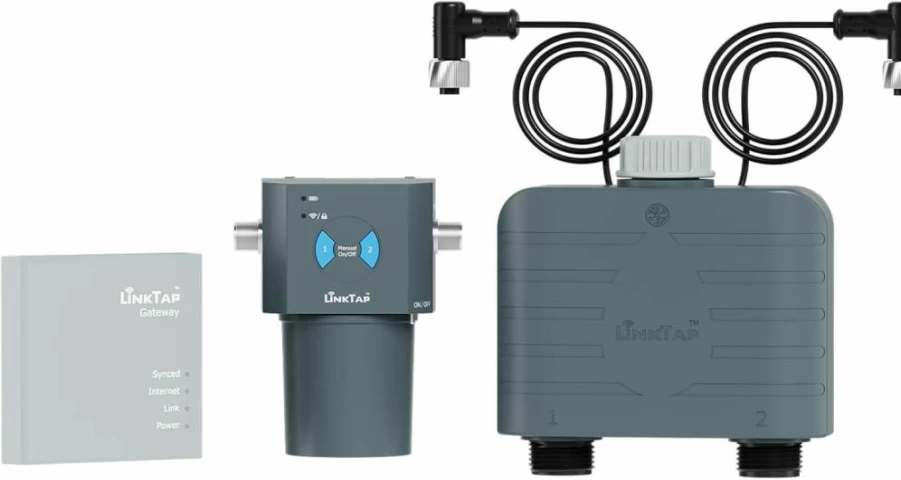 LinkTap T1 Smart Wireless Water Timer for Drip Irrigation, 2-Zone Control, Weather Adaptive, Long Range Connectivity, IP66 Waterproof, Alexa Compatible