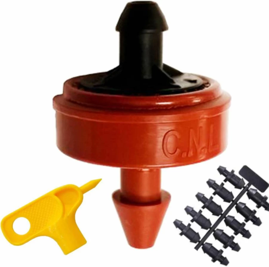 Habitech 1/2 GPH Pressure Compensating Drip Emitters 35-Pack Kit with Hole Punch Tool and Goof Plugs for Irrigation Systems