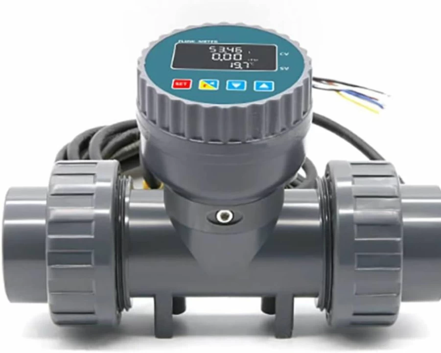 XKHLQLPEF DN25-80 PVC High Precision Digital Flow Meter with LCD Display, RS485 Smart Flow Sensor for Garden Irrigation, Industrial & Water Management