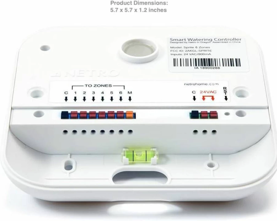 Netro Sprite-12 Smart WiFi Sprinkler Controller, 12-Zone, Watersense Certified, Alexa Compatible, Pearl White