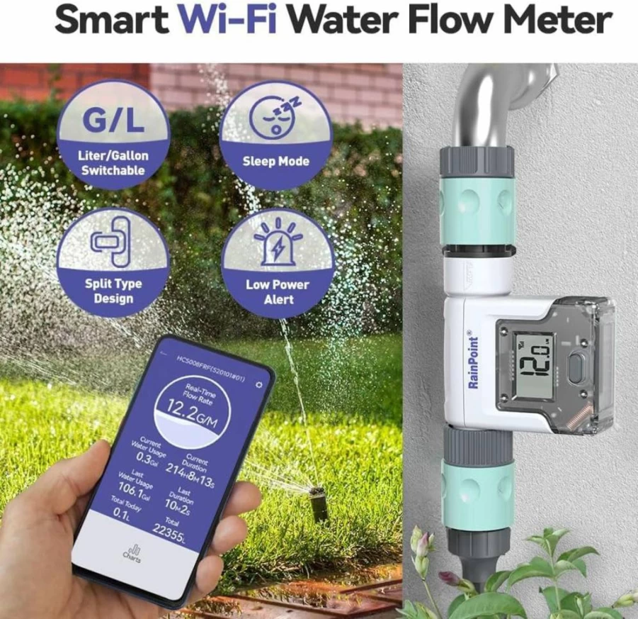 BALDR Smart WiFi Garden Flow Meter & Irrigation Hub - Automated Water Management System