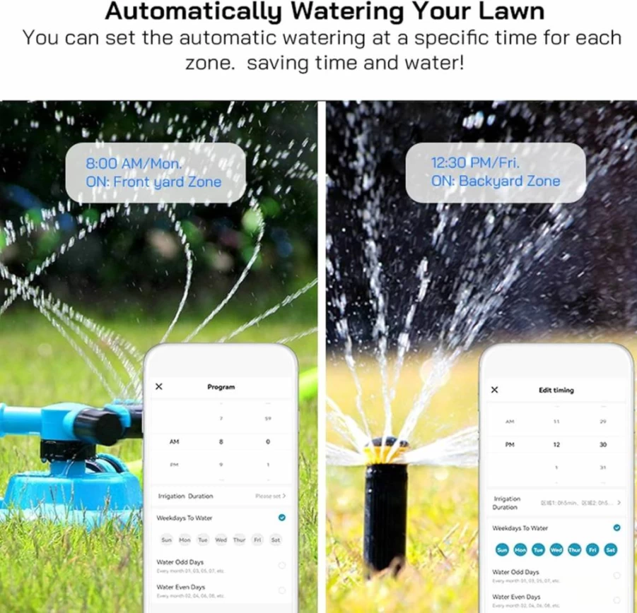 Grouven Smart WiFi Sprinkler Controller - 11-Zone Irrigation System for Indoor/Outdoor Use, Watering Timer for Garden & Lawn