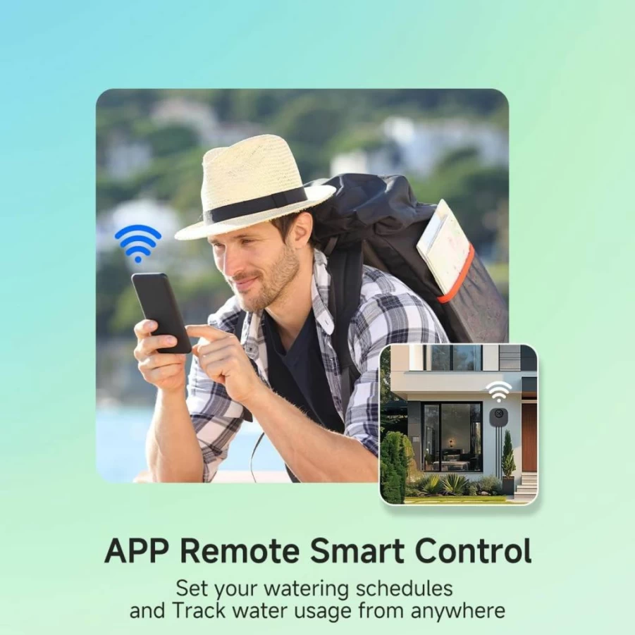 GreenVation Smart WiFi Sprinkler Controller - 16 Zone Irrigation System with App Control, 2.4G/5GHz Compatible for Lawn, Garden & Yard Automation