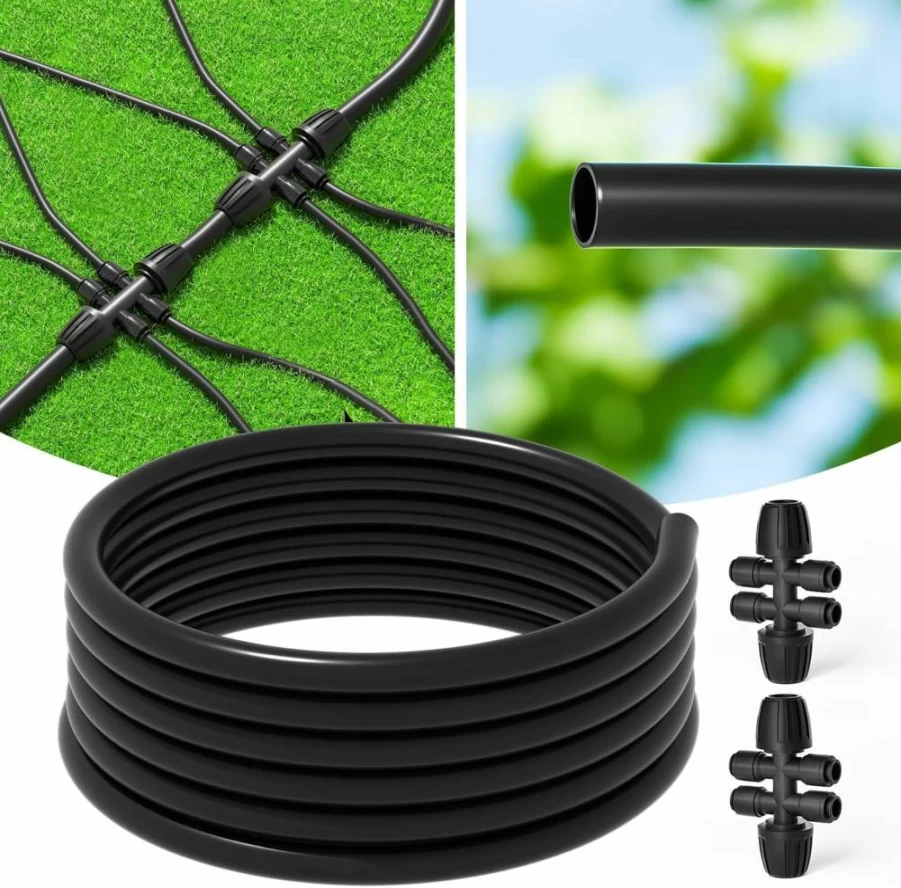 MIXC 226Ft Automatic Greenhouse Drip Irrigation Kit with Adjustable Nozzles, 1/4" & 1/2" Tubing, Emitters & Fittings for Efficient Plant Watering System