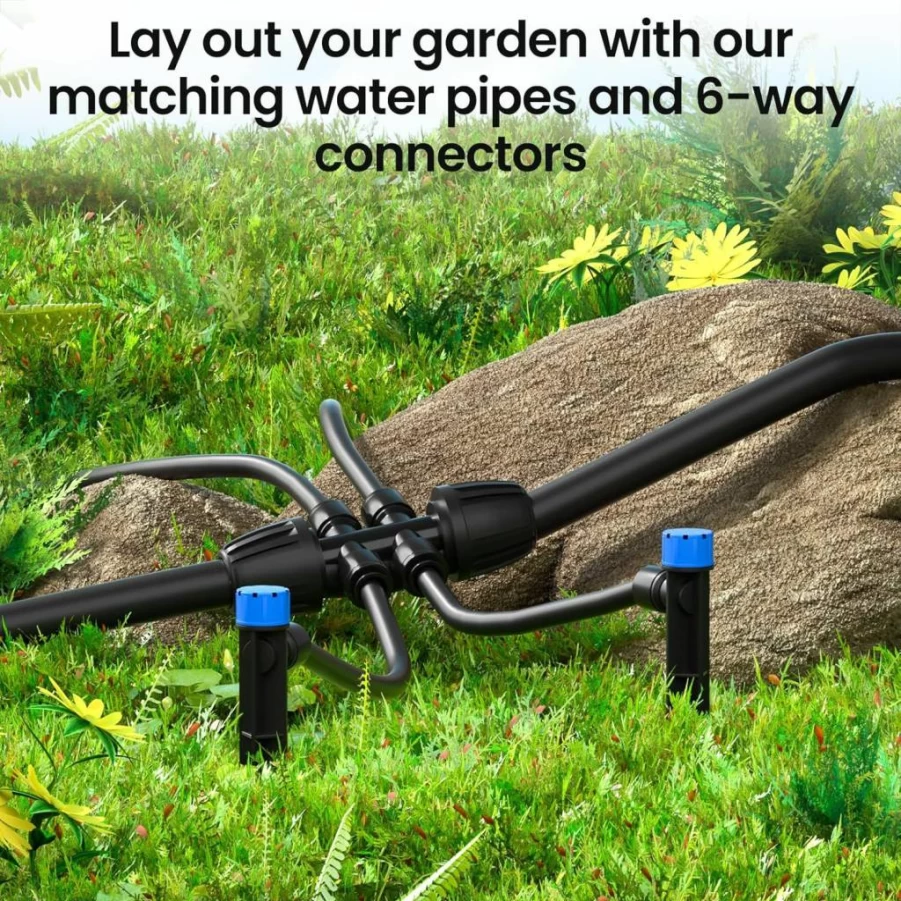 MIXC 226Ft Automatic Greenhouse Drip Irrigation Kit with Adjustable Nozzles, 1/4" & 1/2" Tubing, Emitters & Fittings for Efficient Plant Watering System