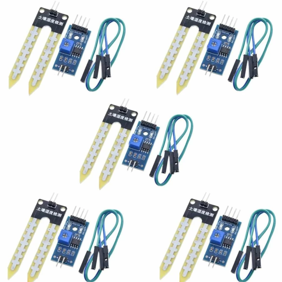 5Pcs HiBCTR LM393 Soil Moisture Sensor Module 3.3V-5V for Arduino Smart Irrigation, Robotics, and DIY Electronics Projects