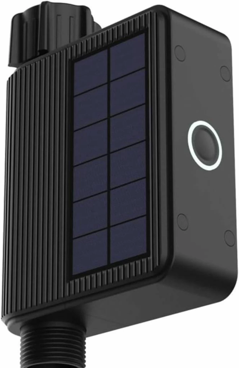 Haozee Smart Solar WiFi Sprinkler Timer with Built-In Flow Meter, Automatic Garden Hose Water Timer for Lawn and Yard Irrigation Control