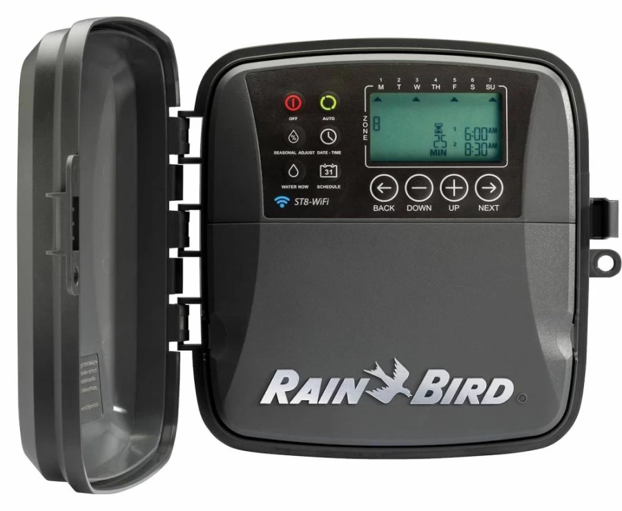 Rain Bird ST8I-2.0 Smart WiFi Sprinkler Controller, 8-Zone Irrigation System Timer, Alexa Compatible, WaterSense Certified Indoor Garden Watering Hub