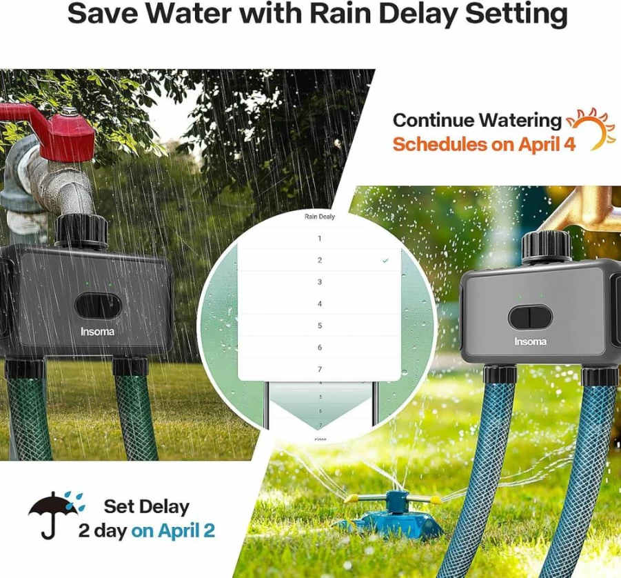 Insoma Smart WiFi Hose Timer - Alexa Compatible Automatic Irrigation Controller for Lawn, Garden & Yard
