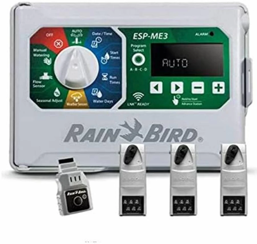 Rain Bird ESP-Me3 Smart WiFi Sprinkler Timer with 3 Zones for Indoor Outdoor Lawn Irrigation System